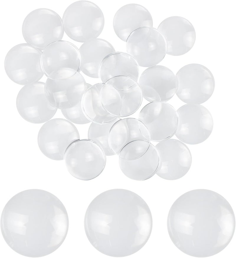 PT'SON 60PCS 1 Inch Glass Cabochons, Clear Round Dome Tiles, Crystal Transparent Cabochon Non-calibrated Round for Photo, Jewelry, Pendant Making, Craft Projects, DIY, Necklaces - Image 1